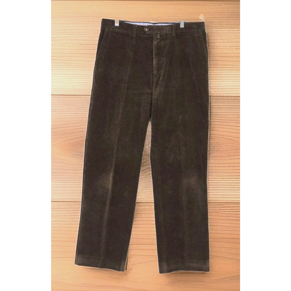 Faconnable Vintage Corduroy Pants Men's Size 35 Brown Straight Leg Cotton 34x32